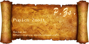 Pupics Zsolt névjegykártya